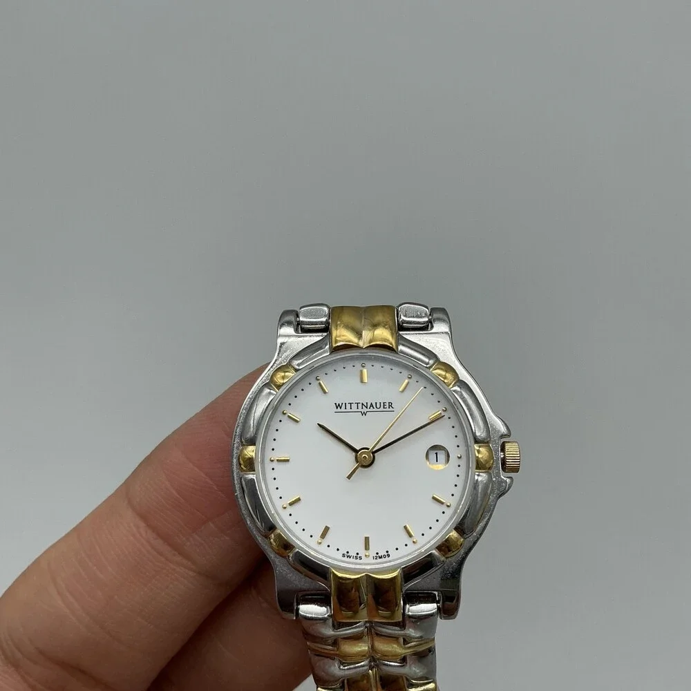 Vintage Wittnauer Pearle Vision Womens Watch 26mm Two Tone New Battery 6.5